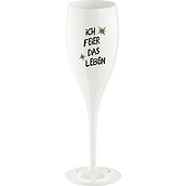 Cheers Kieliszek do szampana z napisem Ich Feier Das Leben
