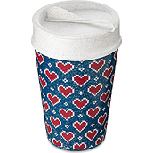Iso To Go Organic Nature Red Hearts Kubek termiczny