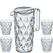 Crystal Dzbanek i 4 szklanki
